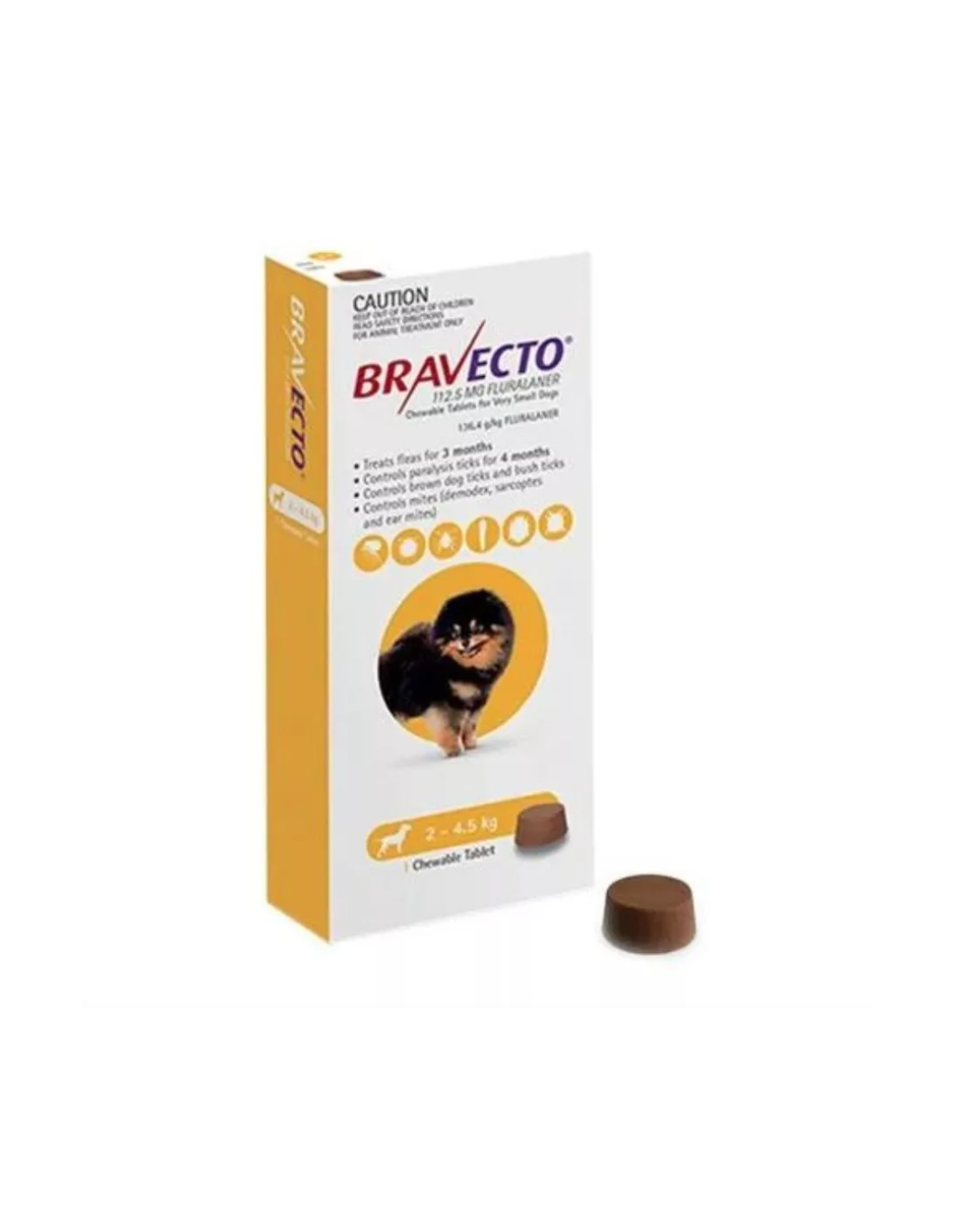 Bravecto Dog 112.5mg x 1tb (2-4.5kg)