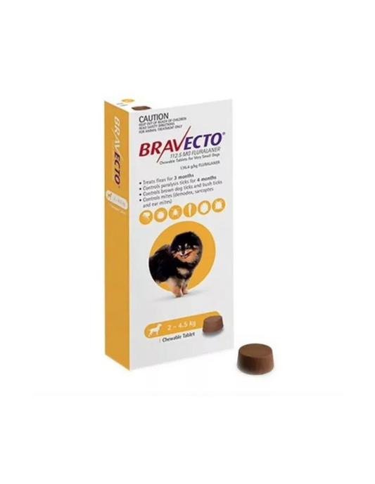 Bravecto Dog 112.5mg x 1tb (2-4.5kg)
