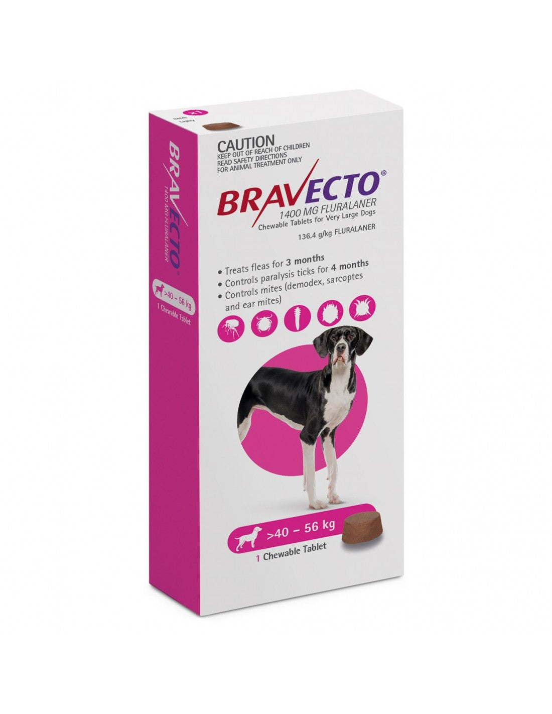 Bravecto Dog 1400mg x 1tb (40-56kg)