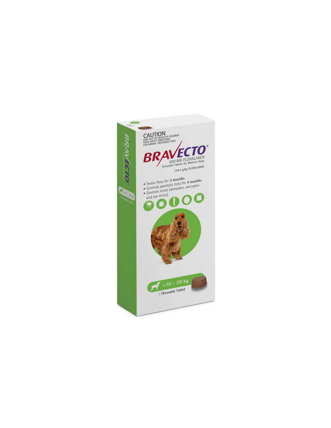 Bravecto Dog 500mg x 1tb 10-20kg